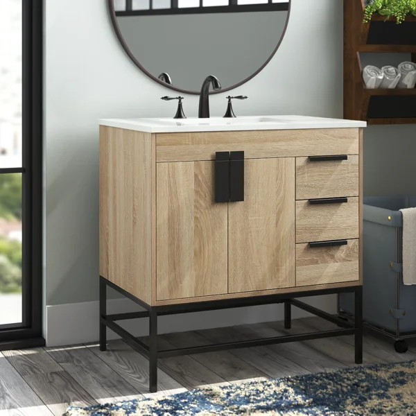 Masten 32'' Single Bathroom Vanity with Engineered Marble Top | Wayfair North America