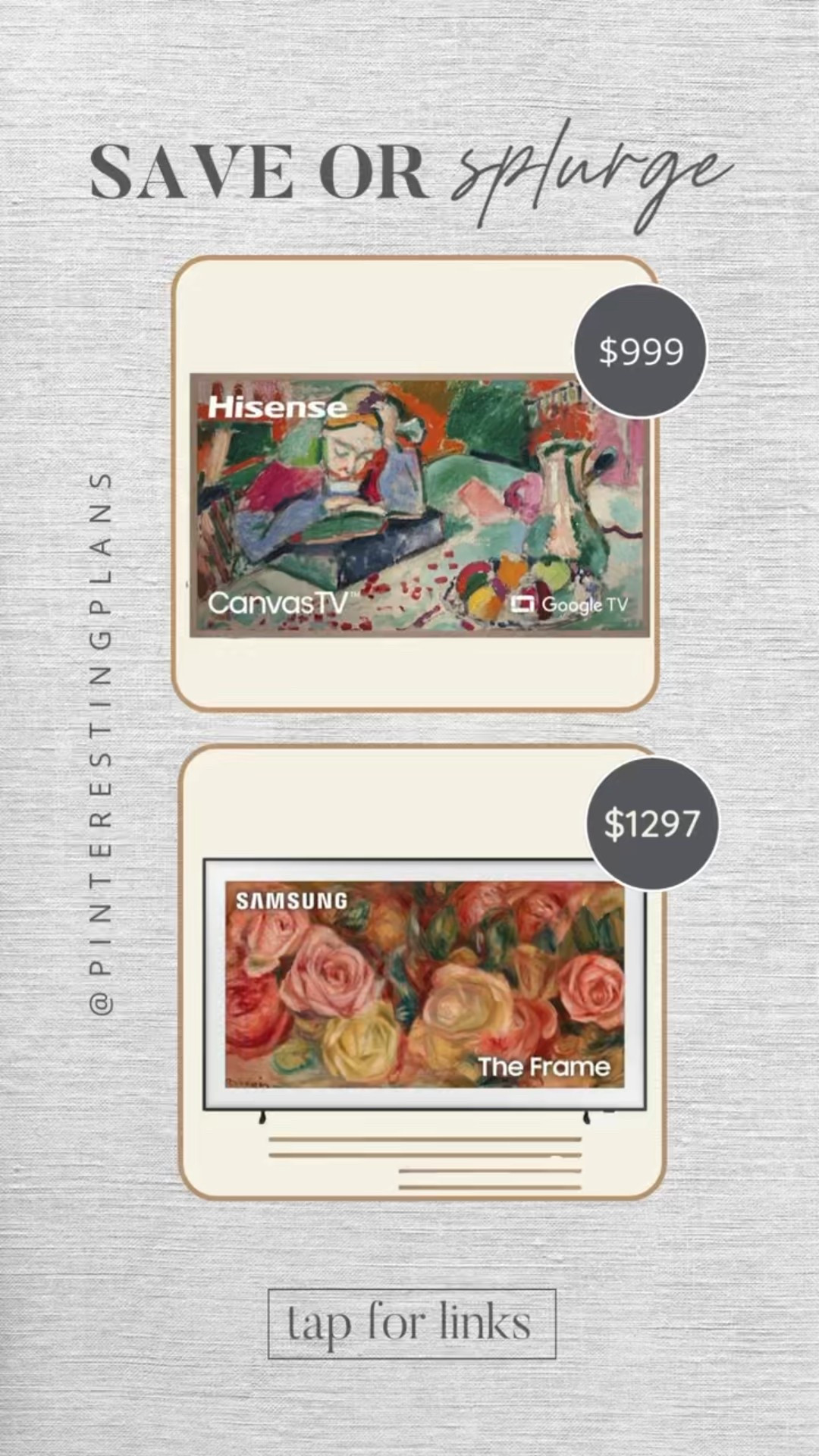 Save or splurge frame tv with bezel frame  

#LTKHome #LTKStyleTip