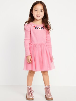 Long-Sleeve Fit and Flare Tutu Dress for Toddler Girls | Old Navy (US)