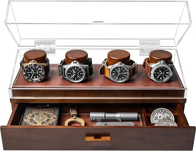 Elevate Your Watch Collection with The Watch Deck Pro – Premium Watch Display Case for 4 Watche... | Amazon (US)