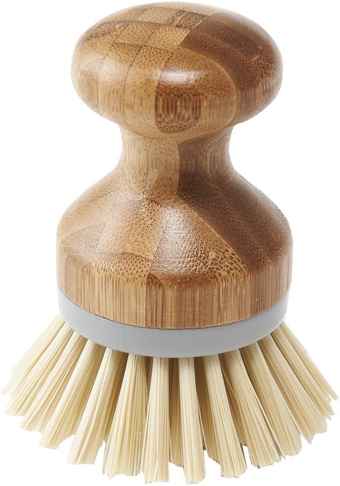 Addis Palm Dish Brush with Natural Bamboo, Natural & Grey, Grey/Wood, 6.7 x 6.7 x 9 cm | Amazon (UK)