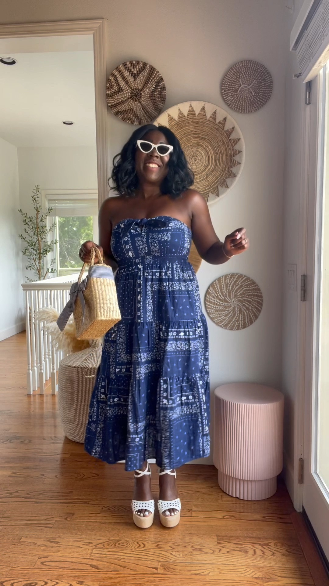 Feeling anything but basic in this gorgeous patchwork dress Target!! Paired it with my Jessica Simpson platform heels, J.Crew cat eye sunglasses and woven straw bag!

#LTKitbag #LTKshoecrush #LTKstyletip