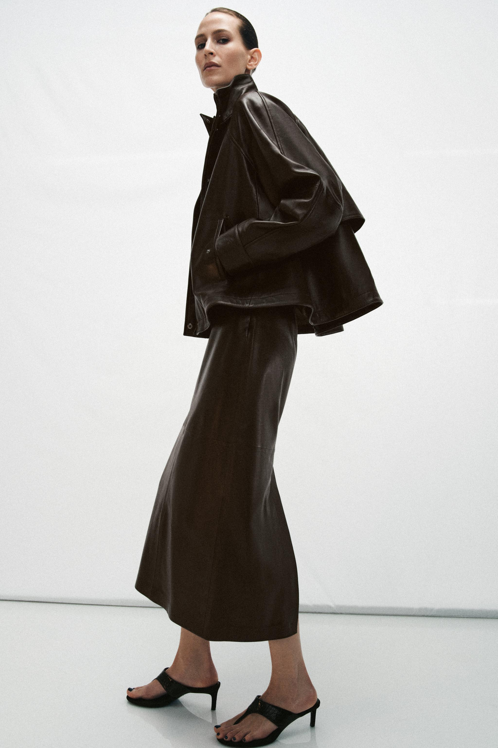 ZW COLLECTION 100% LEATHER BOMBER JACKET | Zara UK