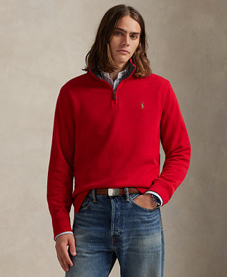 Men's Estate-Rib Cotton Quarter-Zip Pullover | Macy's