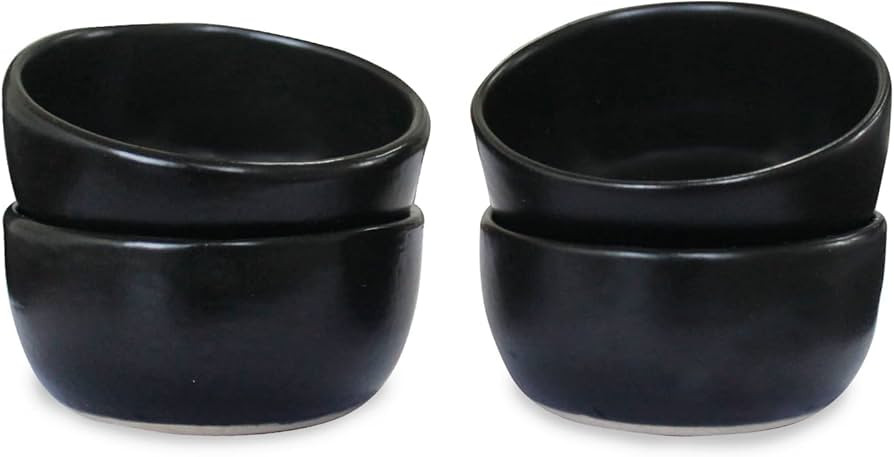 roro Hand-Molded Ceramic Stoneware Condiment Bowls in Matte Black (Set of 4) - 3 oz Each | Perfec... | Amazon (US)