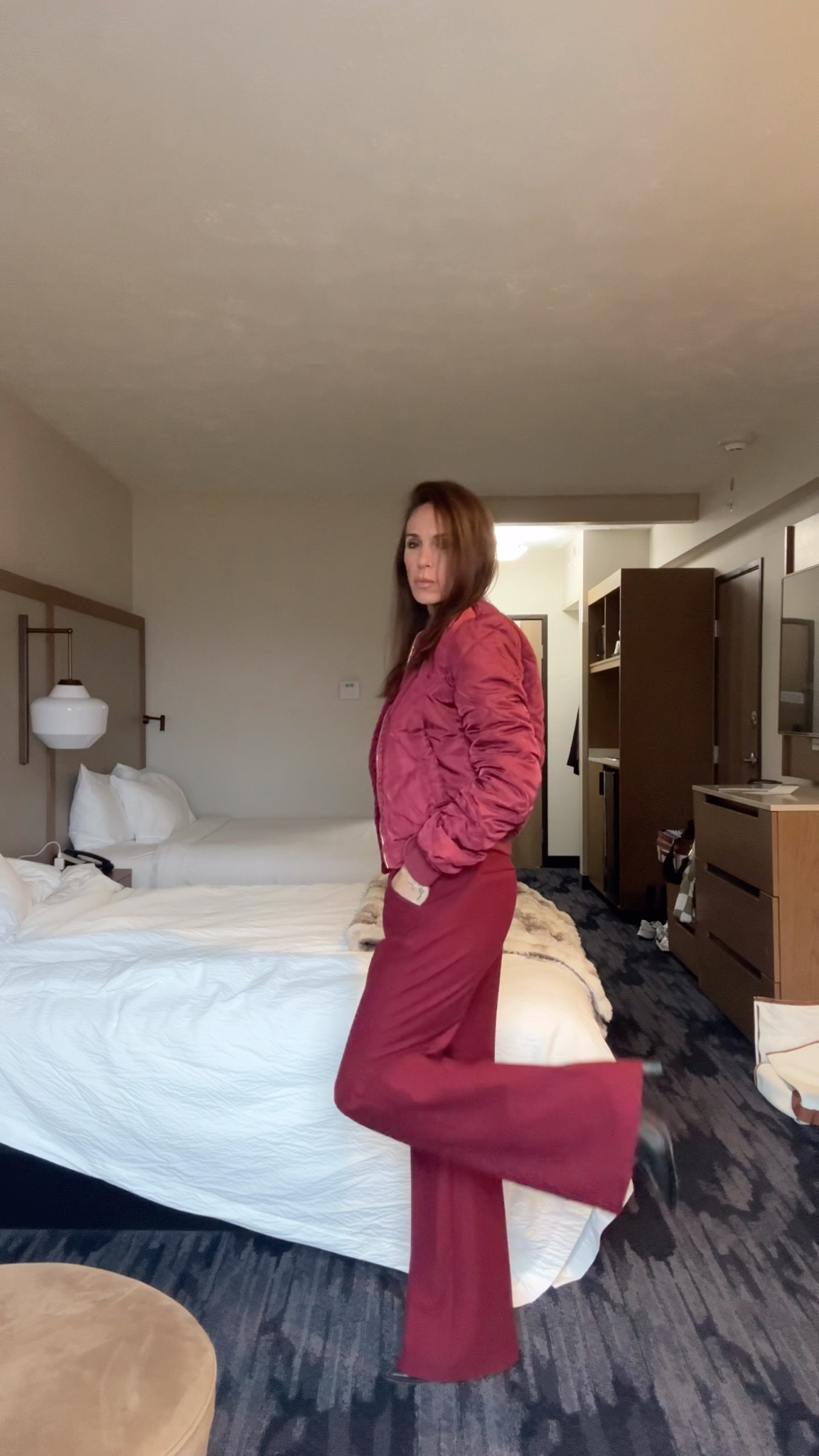 Burgundy burgundy burgundy. This bomber is everything 

#LTKStyleTip #LTKU #LTKSaleAlert