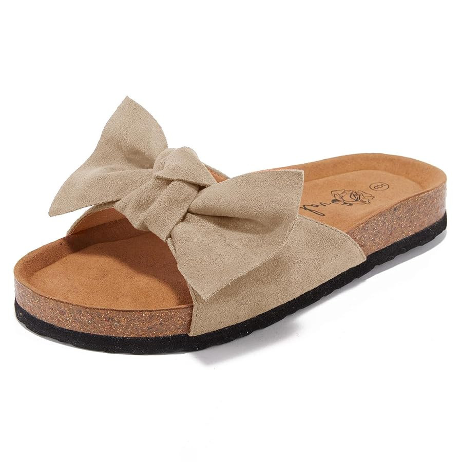 FISACE Womens Slip On Flip Flops Ring Toe Strappy Summer Gladiator Flat Sandals | Amazon (US)