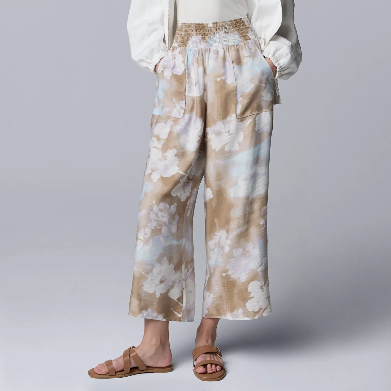 Women's Simply Vera Vera Wang Cropped Wide Leg Travel Pants | Kohl's