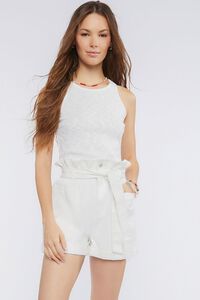 Belted Paperbag Twill Shorts | Forever 21 (US)