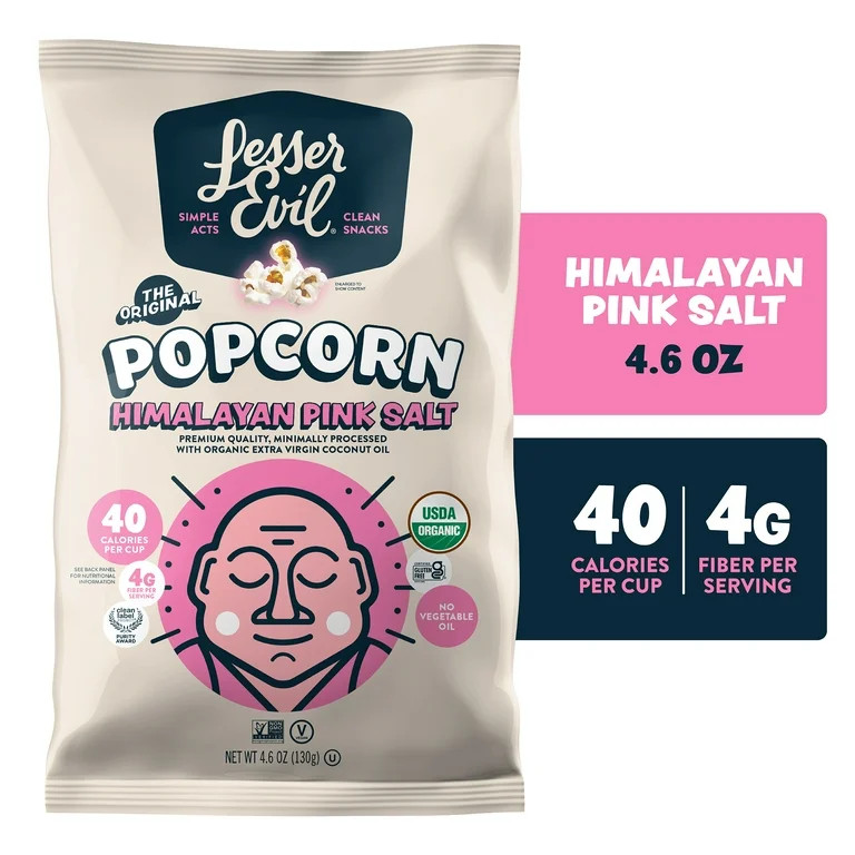 LesserEvil Organic Popcorn, Himalayan Pink, 4.6 oz | Walmart (US)