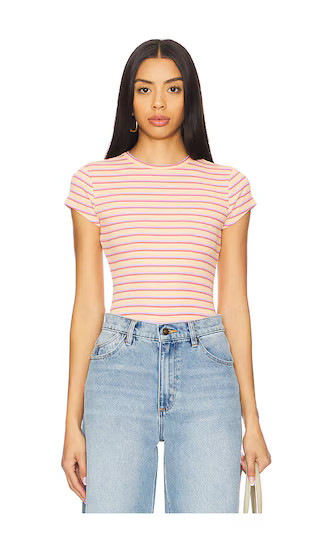 Madelyn Tee in Orange Multi Stripe | Revolve Clothing (Global)