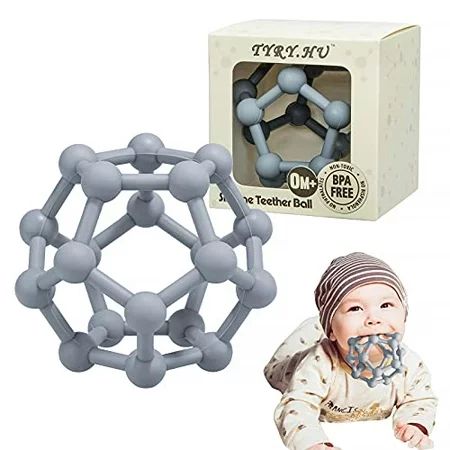 Baby Teethers Toys Silicone Soft Ball Easy to Hold Teether for Sensory Ball Exploration & Teething S | Walmart (US)