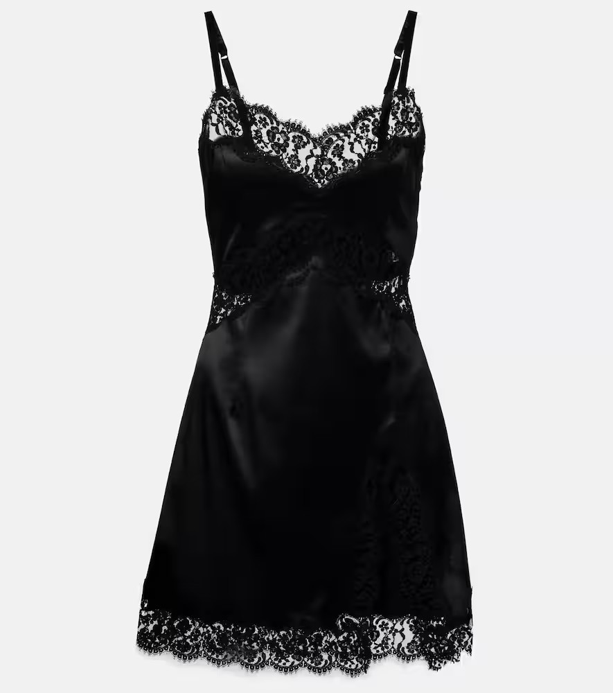 Dolce&Gabbana Lace-trimmed satin slip dress | Mytheresa (DACH)