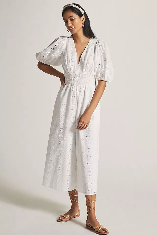 Hutch Smocked-Waist Eyelet Jumpsuit | Anthropologie (US)