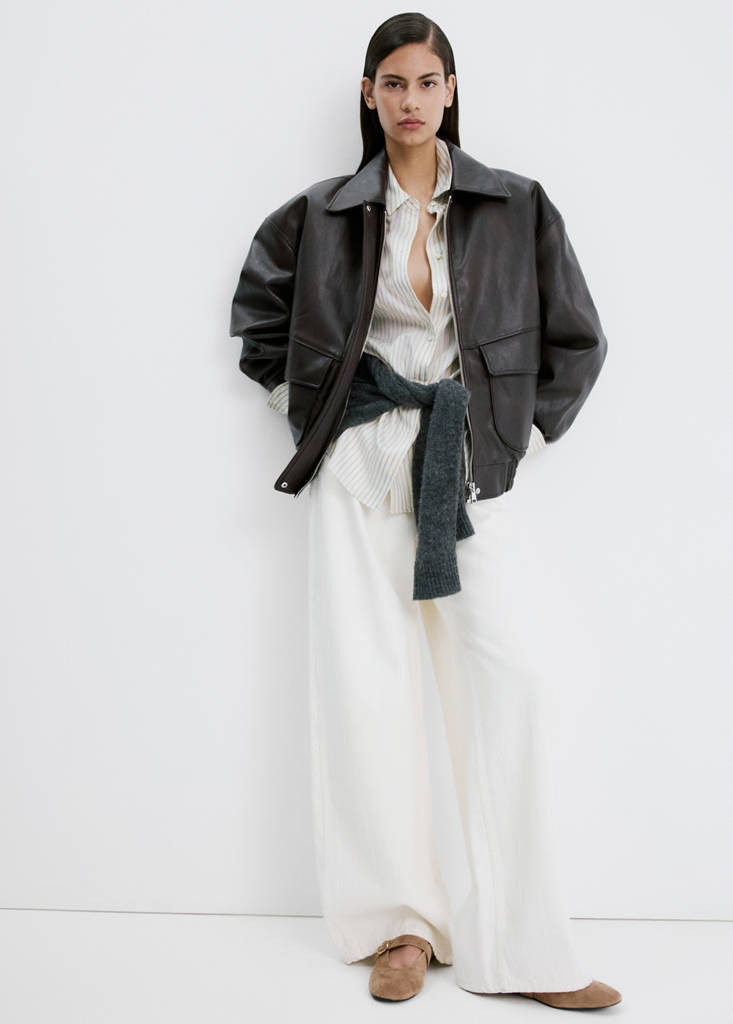 Suede leather ballet flats sand - Woman - 5 - MANGO | MANGO (UK)