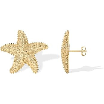 PAVOI 14K Gold Plated Starfish Statement Stud Earrings for Women | Trendy Jewelry Alluring Ocean-... | Amazon (US)