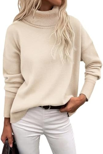 Zeagoo Women's Turtleneck Sweater 2025 Fall Winter Chunky Knitted Pullover High Low Hem Trendy Ba... | Amazon (US)