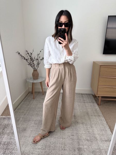 Petite linen pants. These are my favorite trousers for spring/summer. Also, this linen shirt is 🤌🏼. 

Shirt - Everlane 2
Pants - Z Supply xs
Sandals - jenni Kayne 36
Sunglasses - Celine 

Petite Style, Neutral outfit, capsule wardrobe, minimal style, street style outfits, Affordable fashion, Spring fashion, Spring outfit, vacation outfit. 

#LTKunder100 #LTKSeasonal #LTKshoecrush