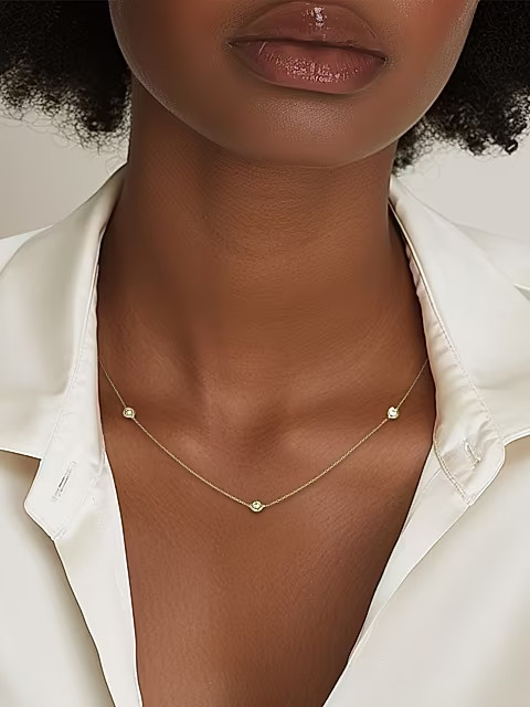 Diamond By The Inch 18K Yellow Gold & Diamond 5-Station Necklace/18" | Saks Fifth Avenue (UK)