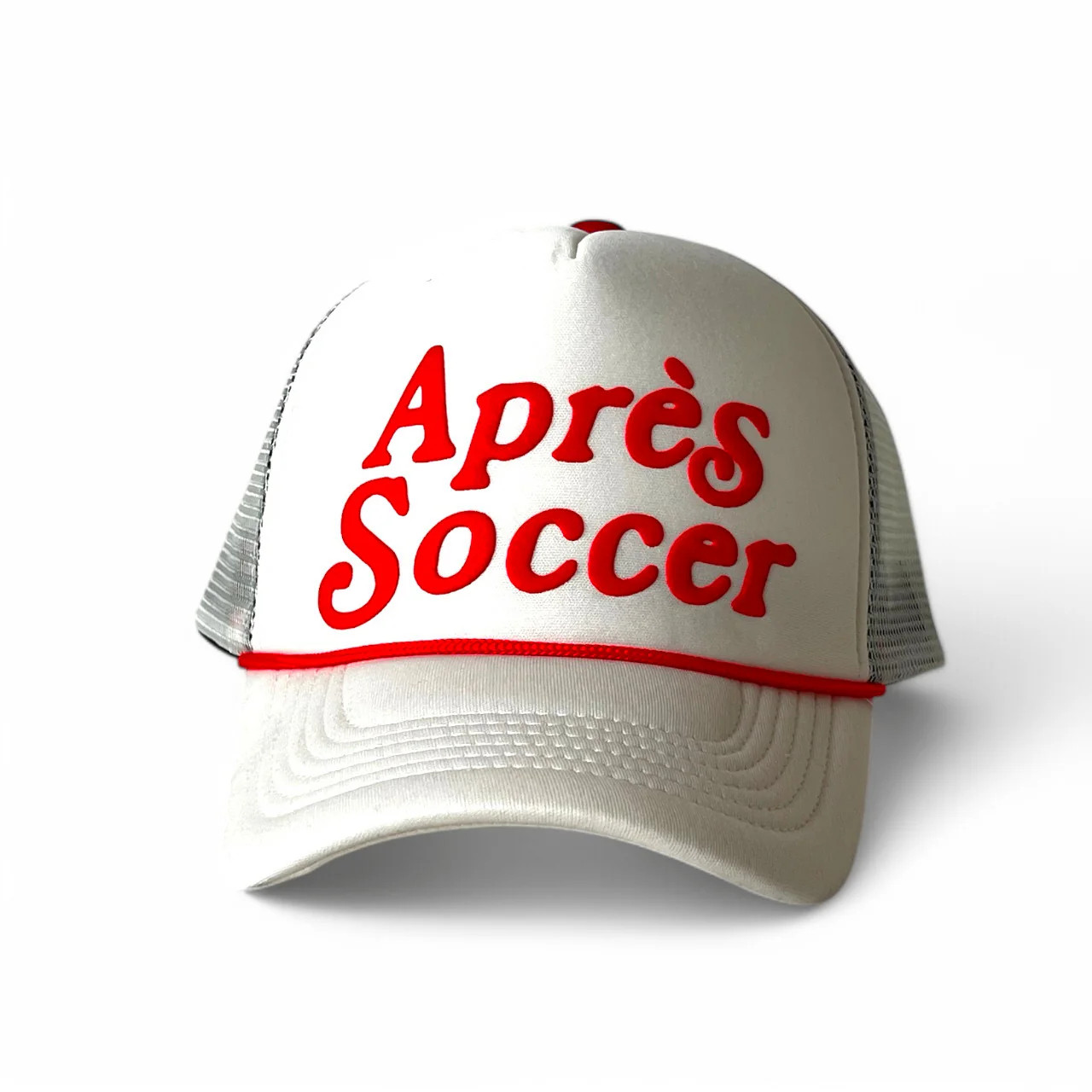 Apr\u00e8s Soccer White & Red Foam Trucker Cap | Talisman & Co