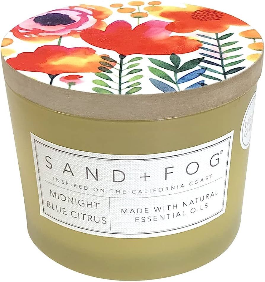Sand + Fog Scented Candle - Midnight Blue Citrus – Additional Scents and Sizes – 100% Cotton ... | Amazon (US)
