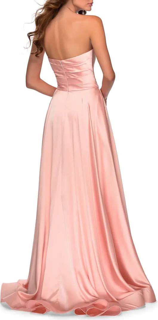 Strapless Slit Satin Ballgown | Nordstrom
