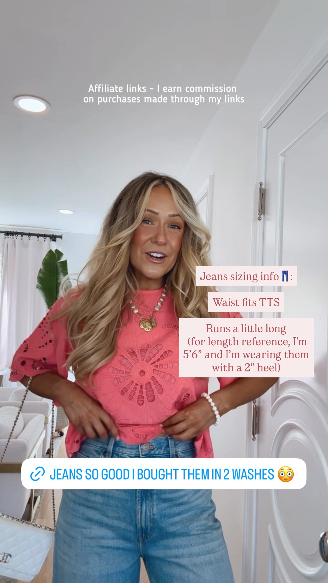 Affiliate links - I earn commission on purchases made through my links | cute top and jeans outfit
Pink spring top
Zara jeans 