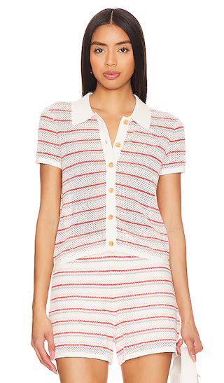 Cotton Mesh Mini Shirt in Cherry Stripe | Revolve Clothing (Global)