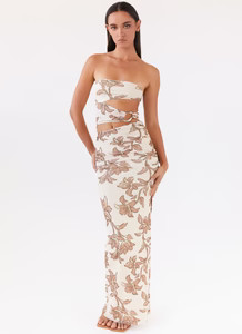 Into Pieces Mesh Maxi Dress - Hazel Bloom | Peppermayo (Global)