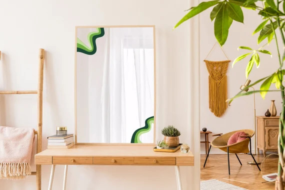 Groovy Waves Square Mirror Decal | Removable Vinyl | Decal Only | Etsy (US)