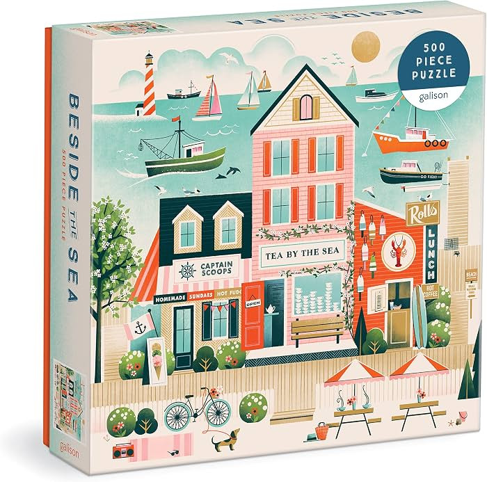 Galison Beside The Sea – 500 Piece Puzzle Fun and Challenging Activity with Bright and Bold Art... | Amazon (US)
