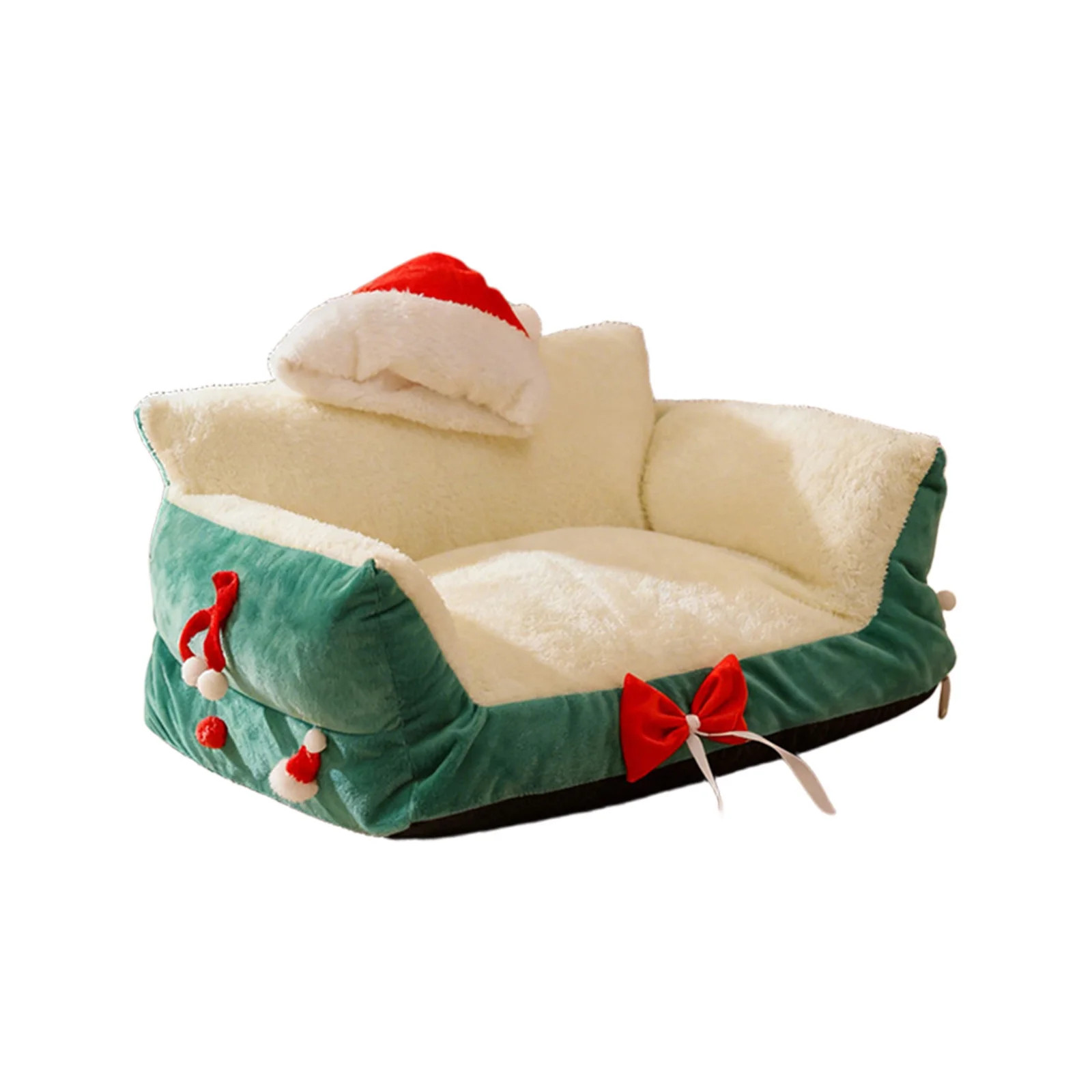 ToyKingdee Christmas Sleigh Dog Bed, Dog Sleigh Bed, Santa Pet Bed for Dog and Cat, Festive Plush... | Walmart (US)