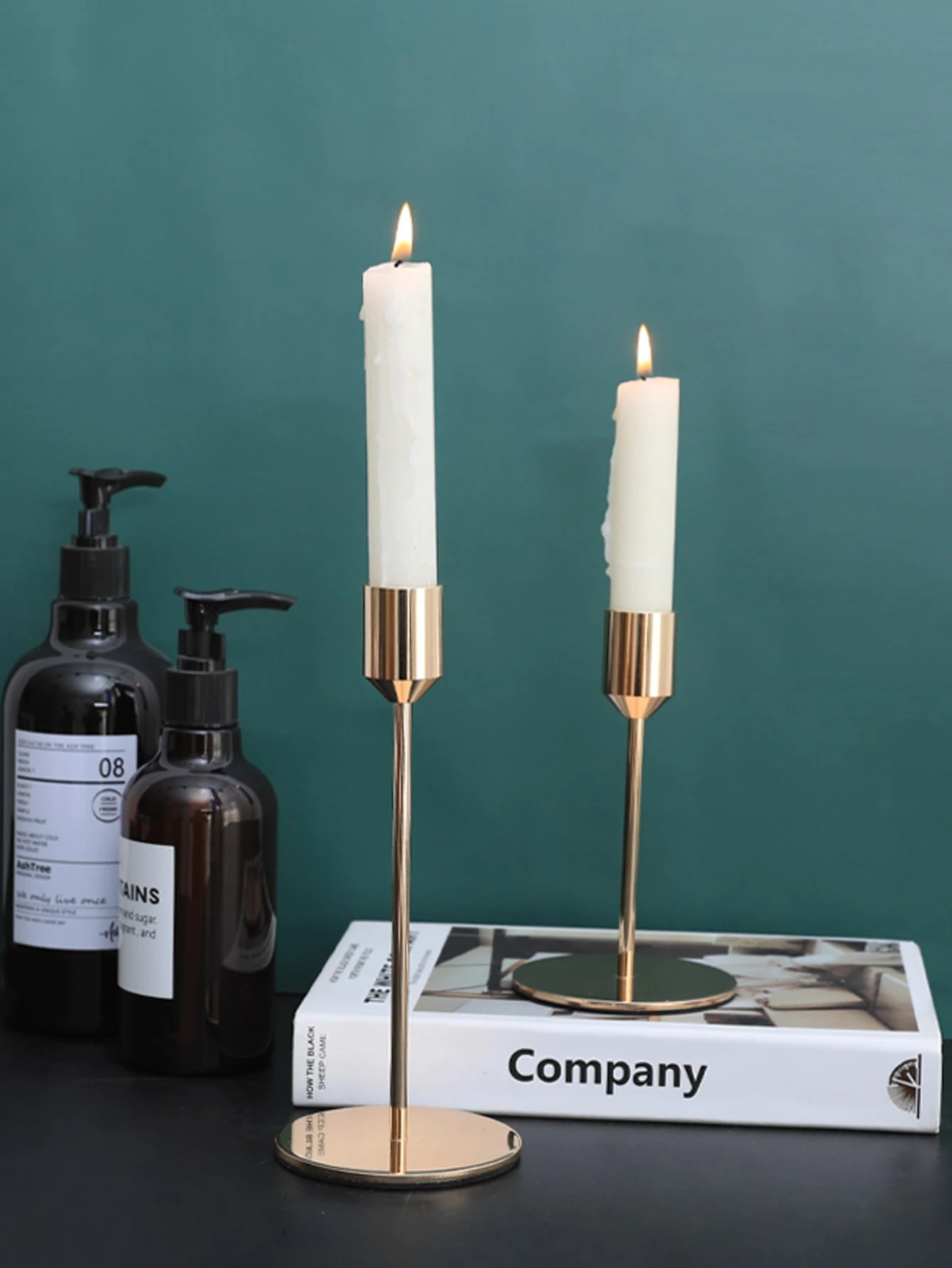 2pcs Alloy Candle Holder | SHEIN