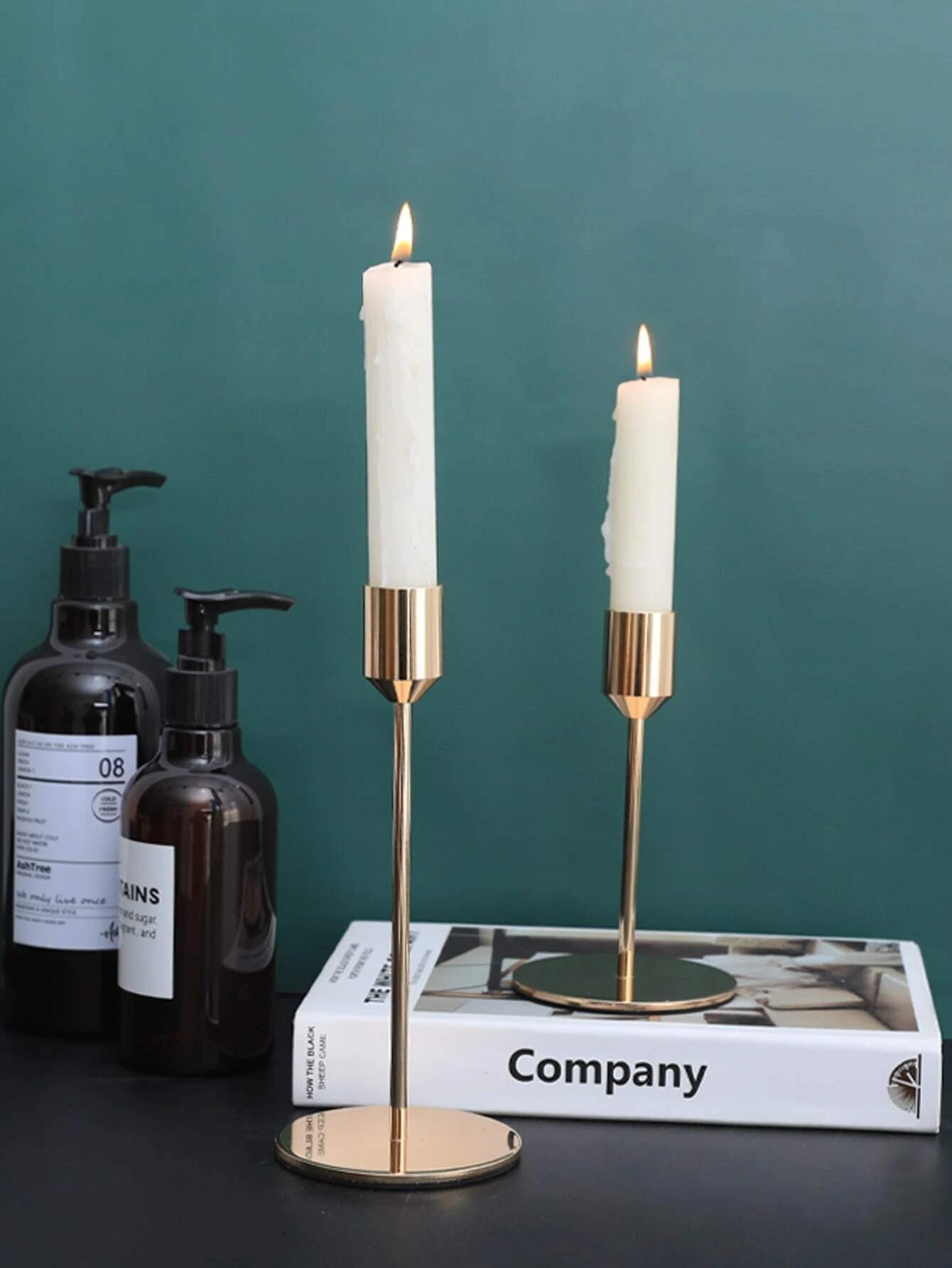 2pcs Alloy Candle Holder | SHEIN