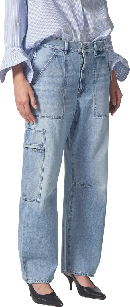 Marcelle Low Rise Barrel Cargo Jeans | Nordstrom