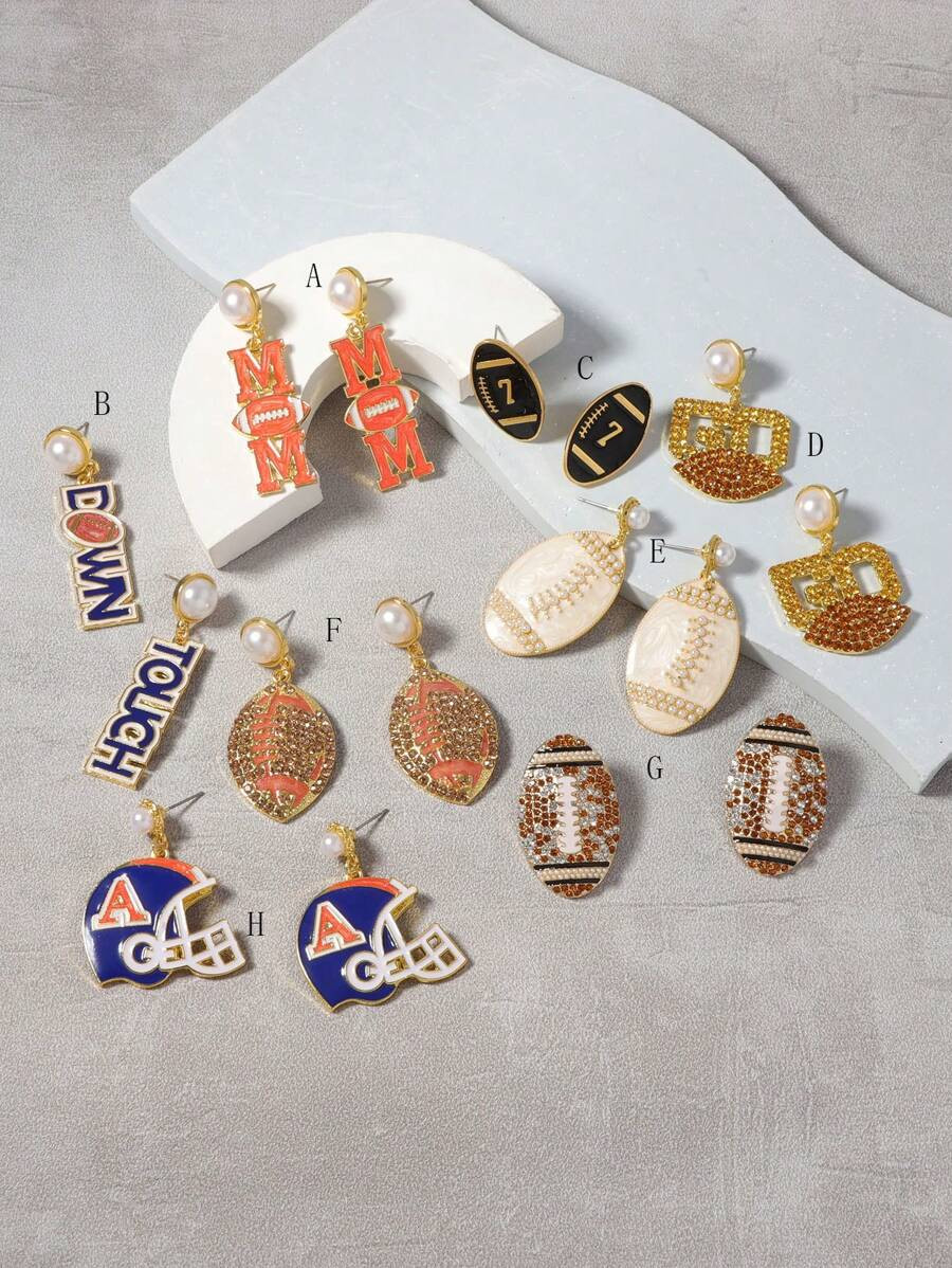 1set Fashionable Casual & Minimalist Style Sports Series Hanging Earrings | SHEIN