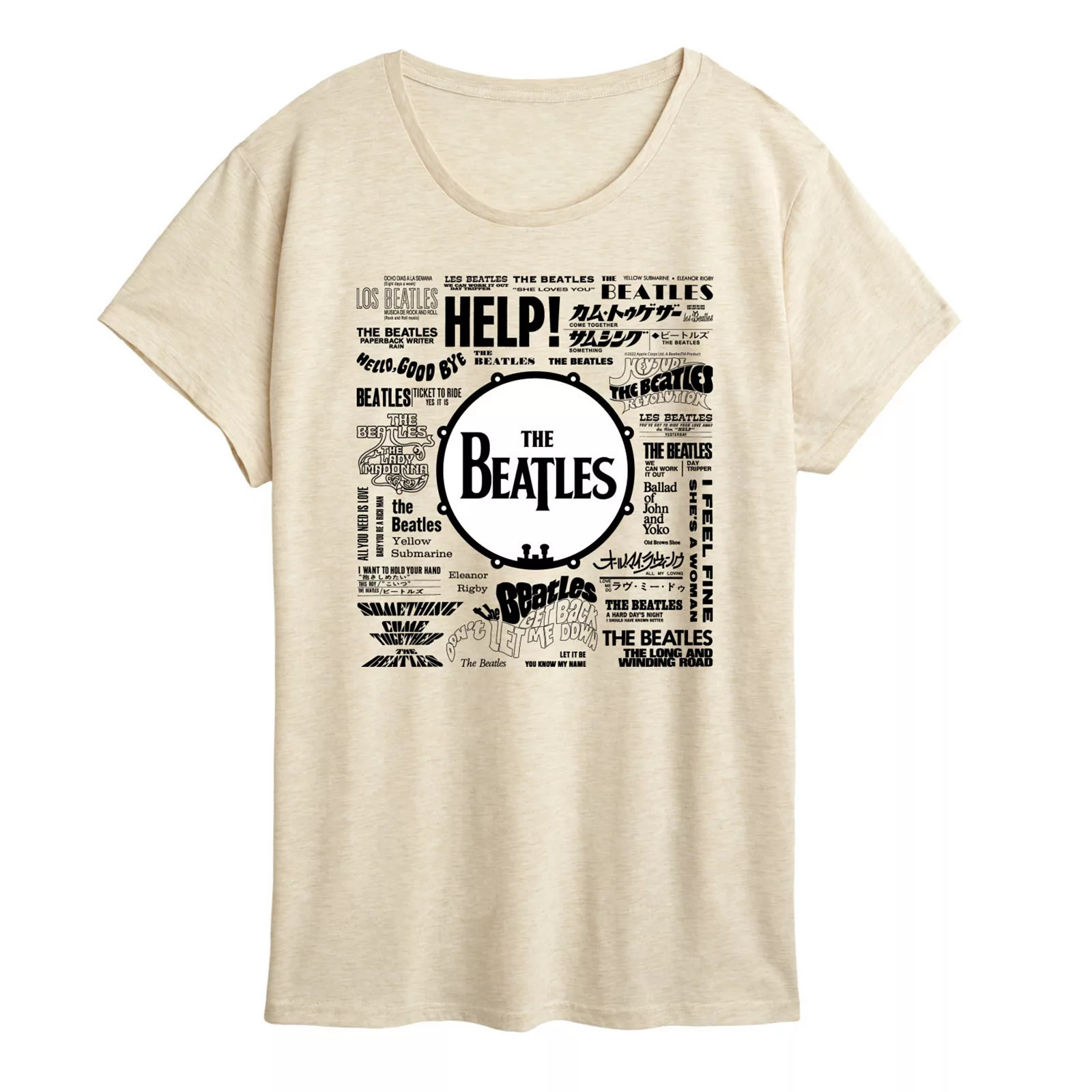 Women's The Beatles Singles Graphic Tee, Size: XXL, Beige | Kohl's