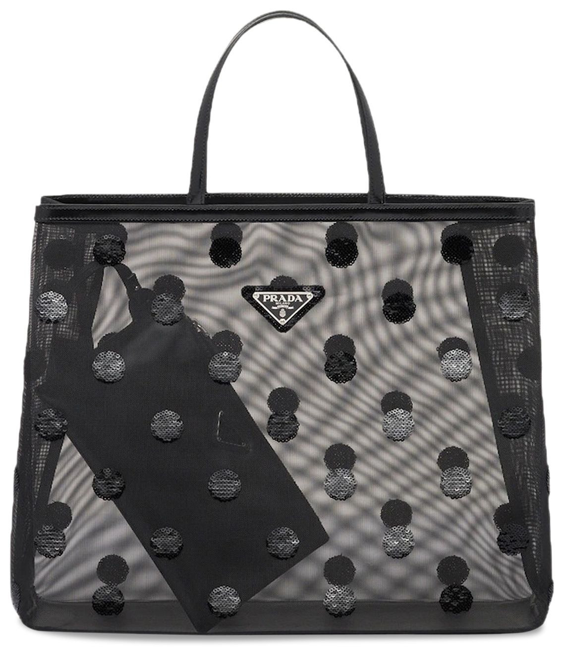 Prada Sequined Mesh Tote Bag 'Black' | GOAT
