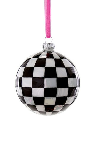 Checkered Large Bauble Ornament in Black | Revolve Clothing (Global)