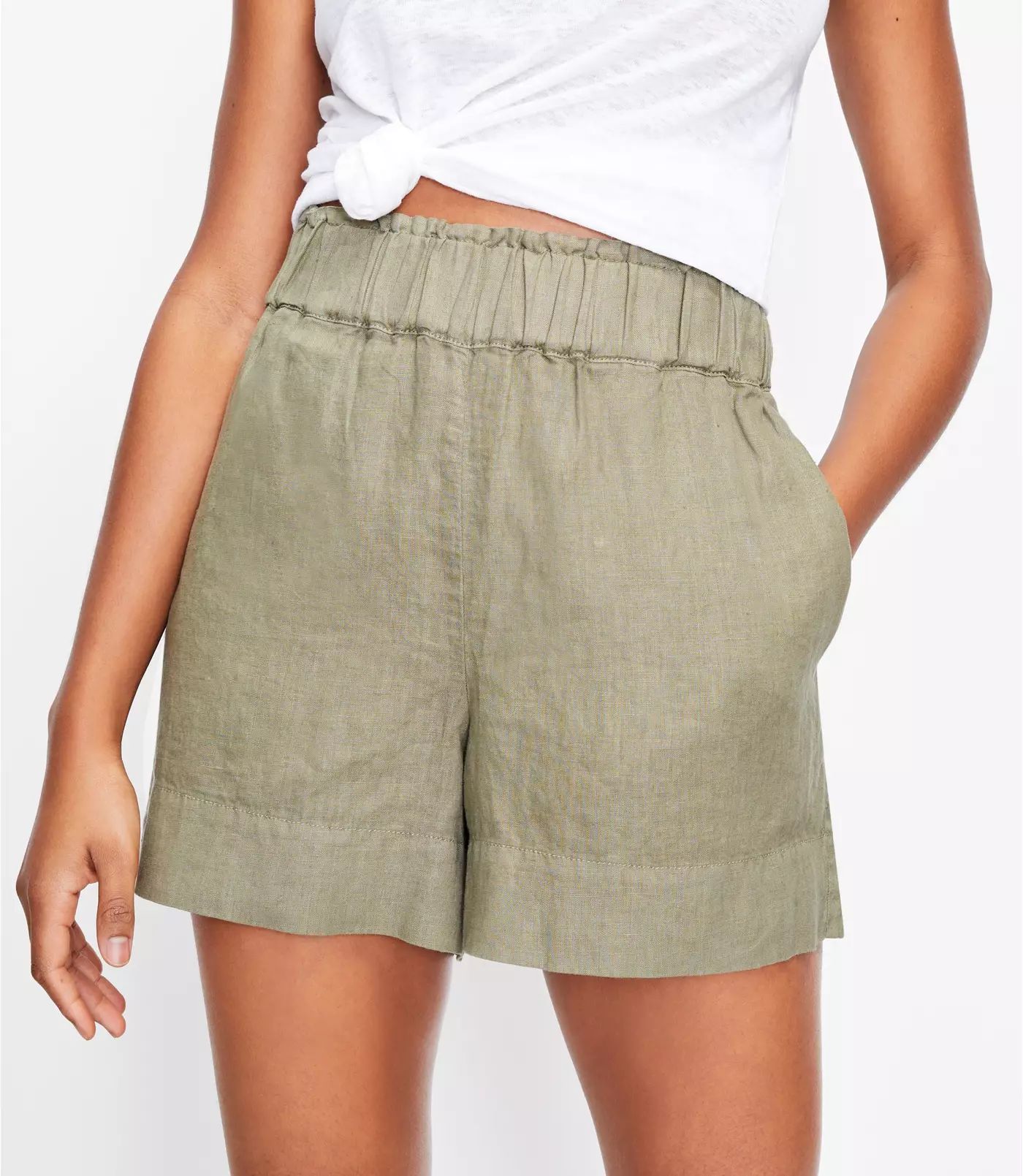 Lou & Grey Linen Pull On Shorts | LOFT