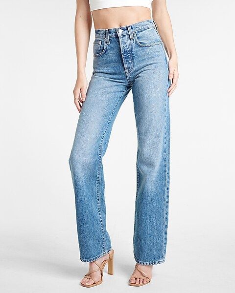 High Waisted Light Wash Wide Leg Jeans | Express