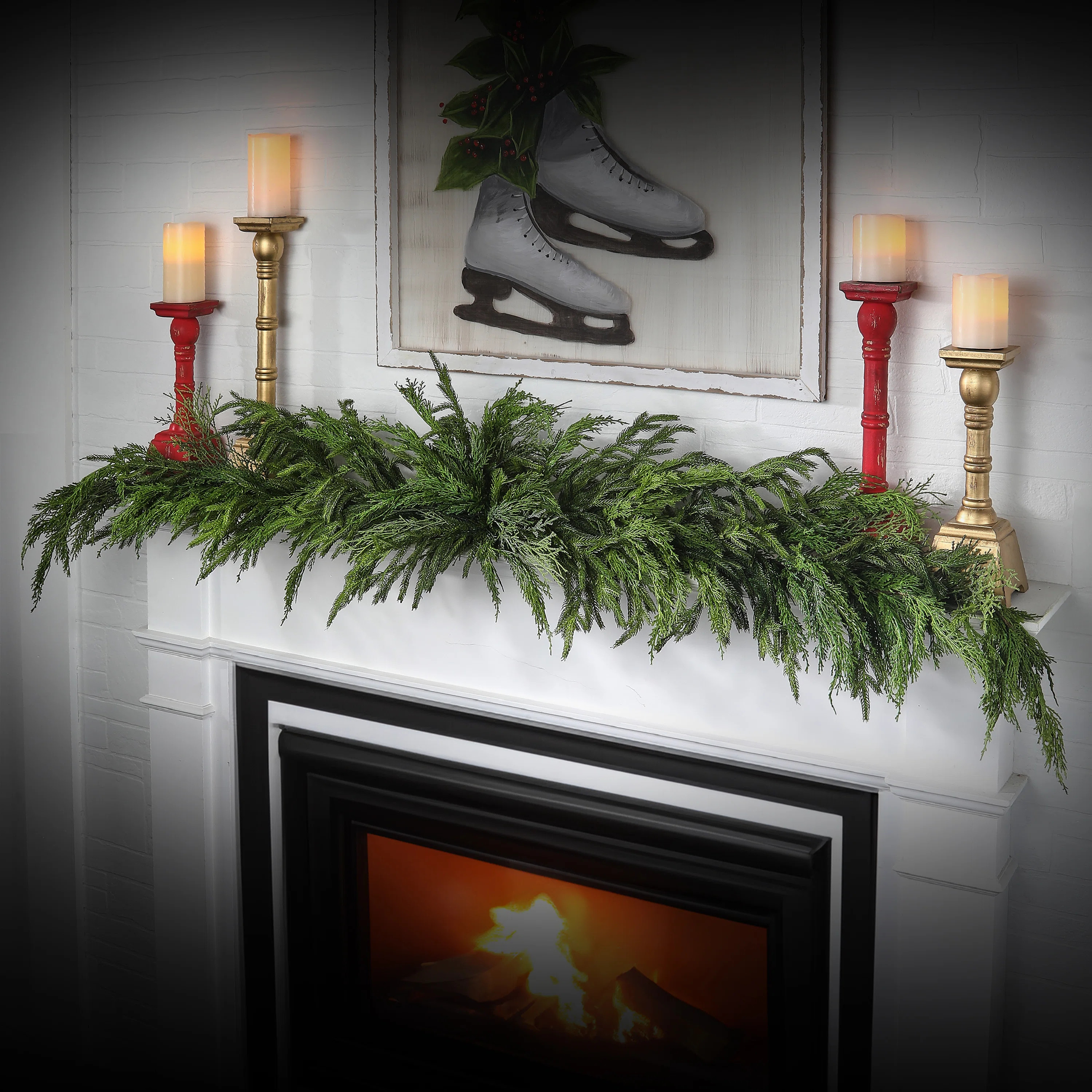 The Holiday Aisle® 6' Luxury Cyprus Norfolk Pine Swag & Reviews | Wayfair | Wayfair North America