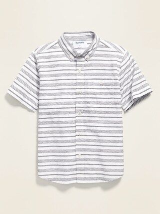 Textured Dobby-Stripe Short-Sleeve Shirt for Boys | Old Navy (US)