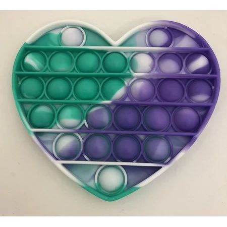 Tie Dye Heart Shaped Push Pop Bubble Poppers Fidget Toy - 5 | Walmart (US)