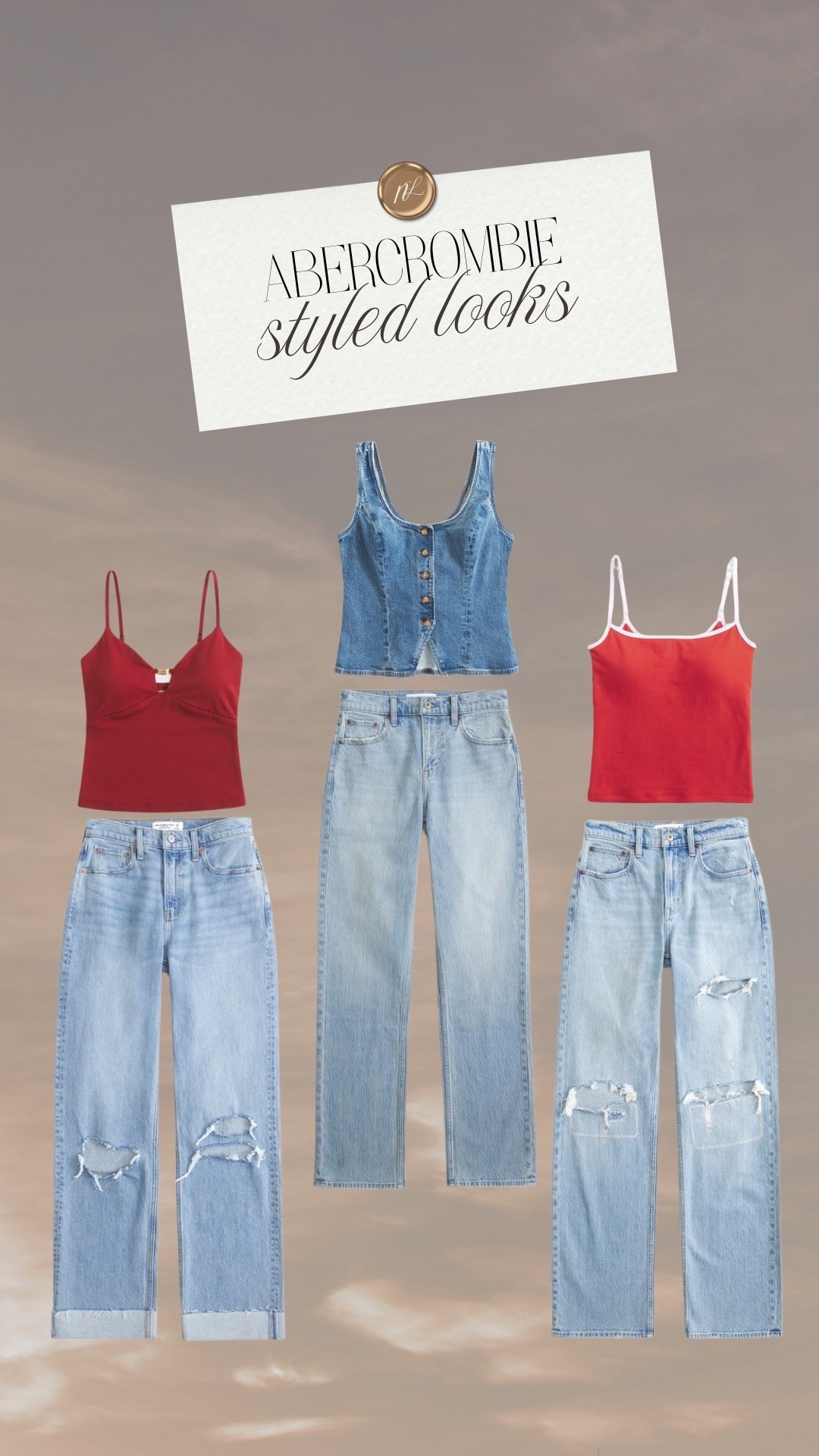 @abercrombie styled looks! Denim jeans are on sale! Red top, all denim, outfit inspo

#LTKSaleAlert #LTKootd #LTKmomlife