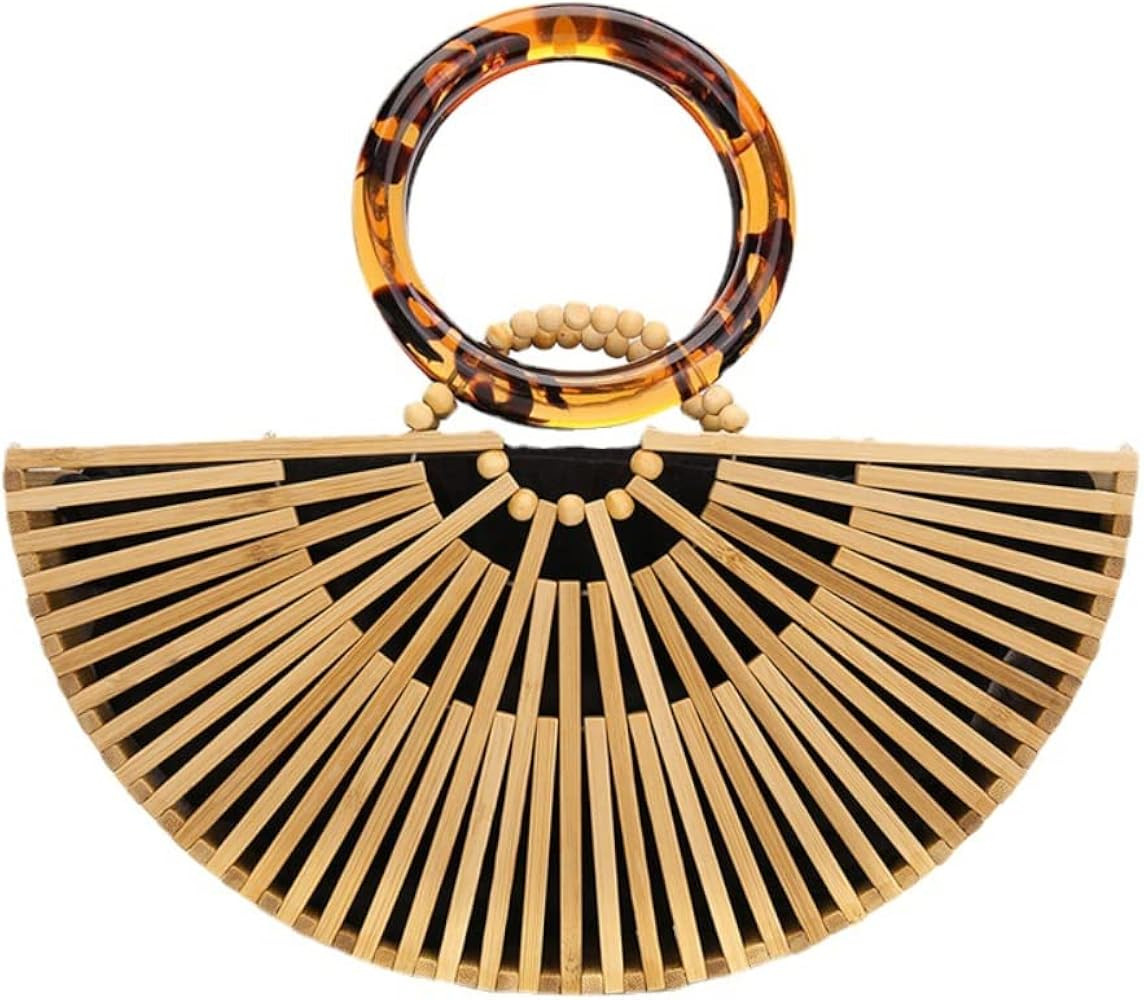 VAKAER Women Bamboo Purse Summer Beach Tote Bag Handmade Large Handbag with Inner bag | Amazon (US)