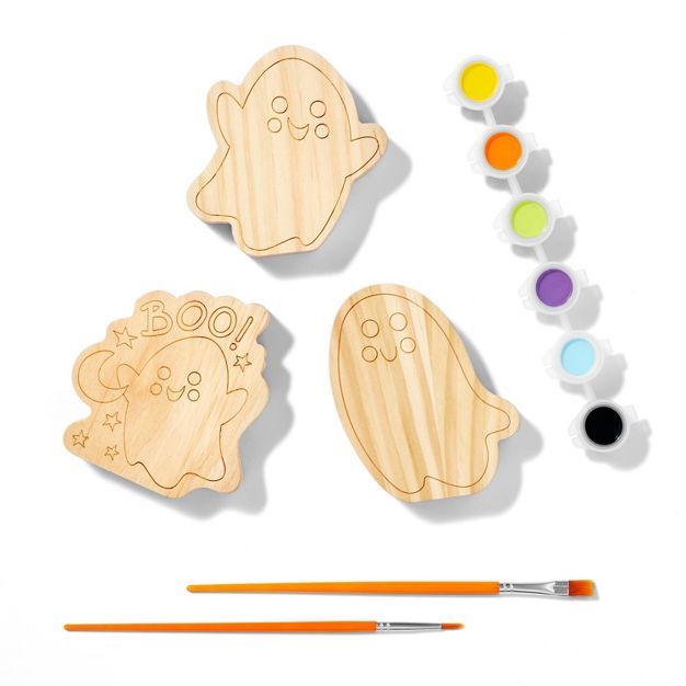 3pk Halloween Paint-Your-Own Wood Spooky Kit - Mondo Llama&#8482; | Target