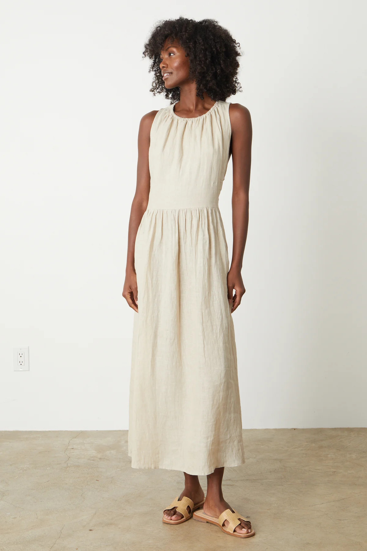 POLLY WOVEN LINEN CUT OUT DRESS | Velvet by Graham & Spencer