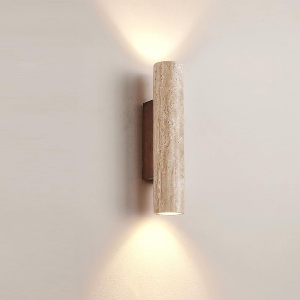 Travertine Wall Lamp Stone Sconce Light Hardwired | Amazon (US)