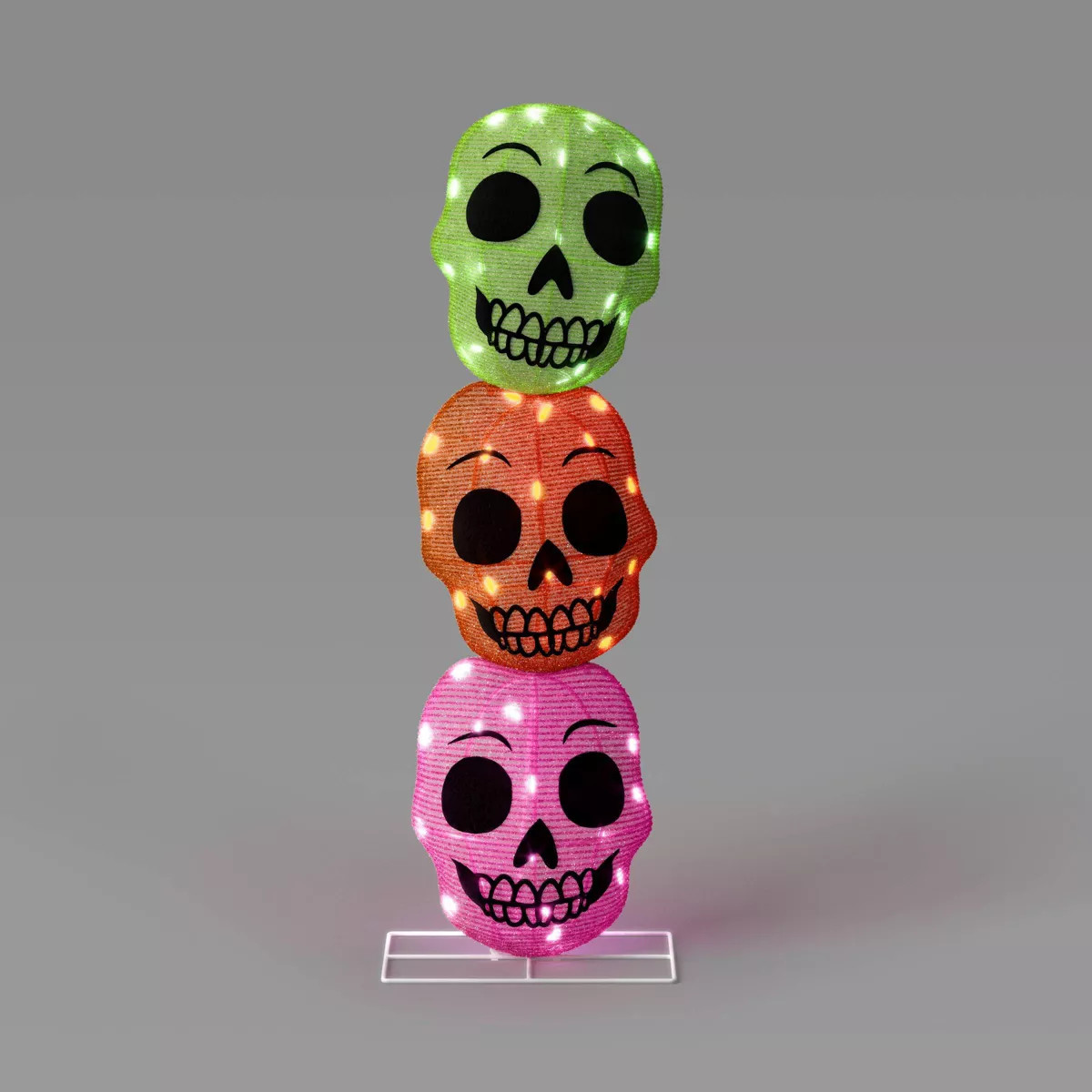 36" 2D LED Tinsel Stacked Skulls Halloween Novelty Lights - Hyde & EEK! Boutique™ | Target